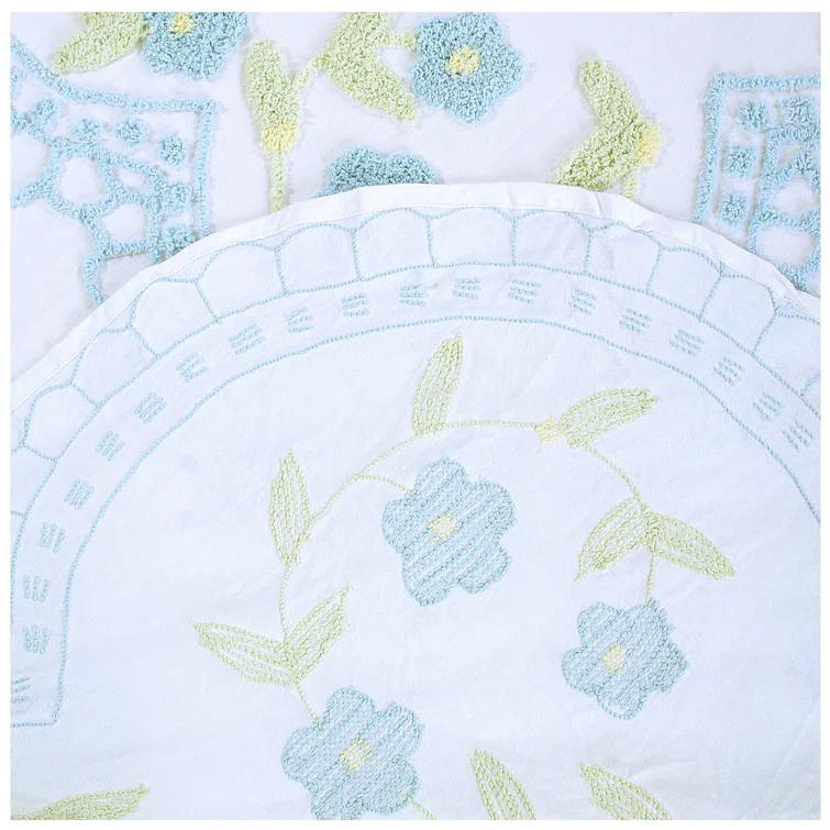 Better Trends Bloomfield 100% Cotton Pillow Sham 22" x 27" Floral Pattern Machine Washable All Season Pillow Cover