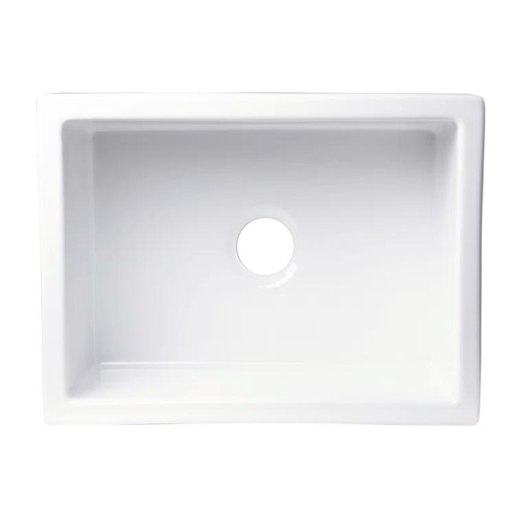 23.63'' L Farmhouse / Apron Single Bowl Fireclay Kitchen Sink