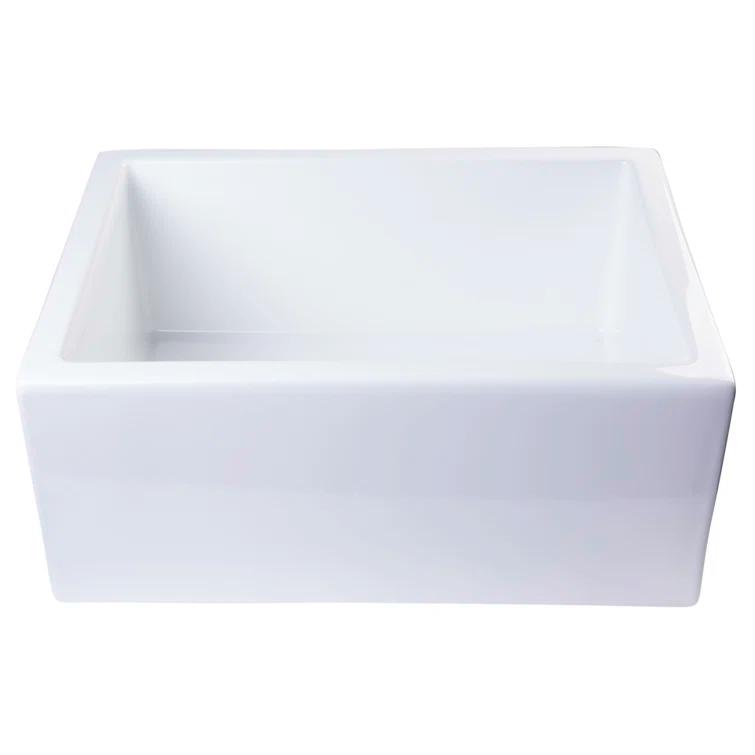 23.63'' L Farmhouse / Apron Single Bowl Fireclay Kitchen Sink