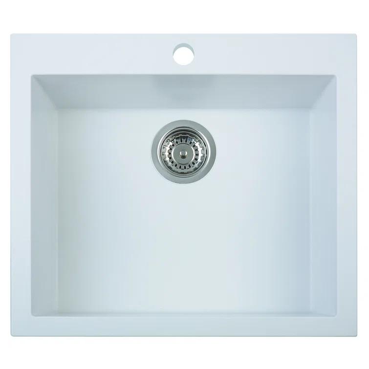 23.63'' L Drop-In Single Bowl Granite Kitchen Sink
