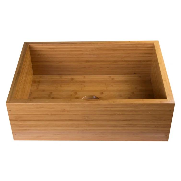 30'' L Farmhouse / Apron Single Bowl Bamboo Kitchen Sink