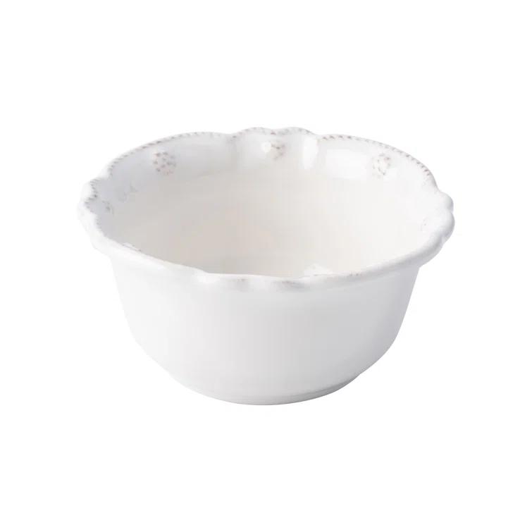 Whitewash Ceramic Stoneware Ramekin with Embossed Detailing