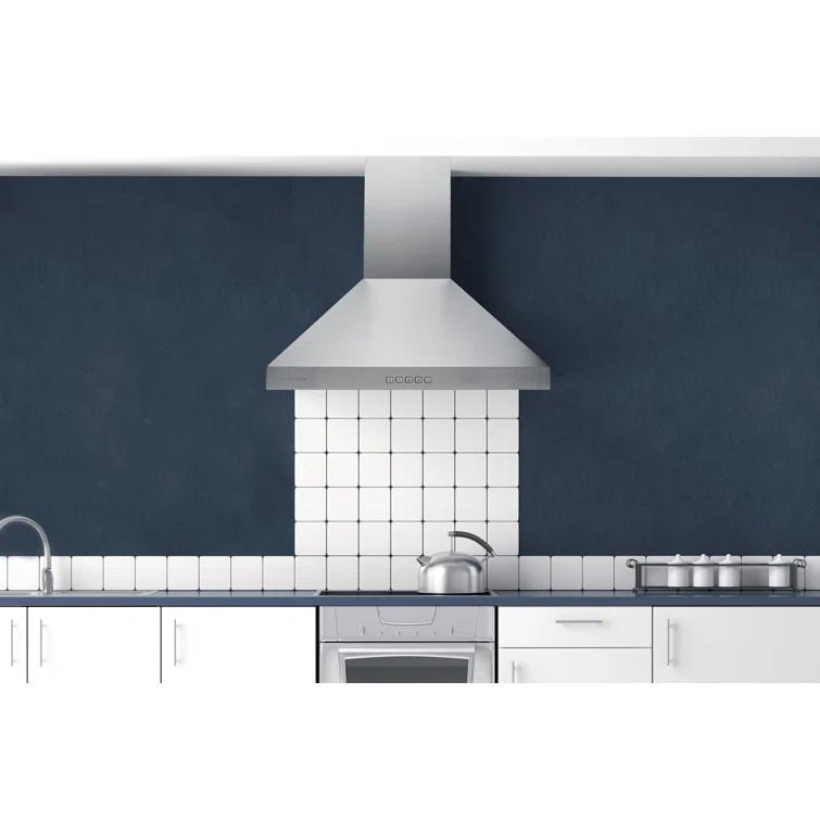 Hauslane 30" Stainless Steel Convertible Wall Range Hood with Baffle Filter
