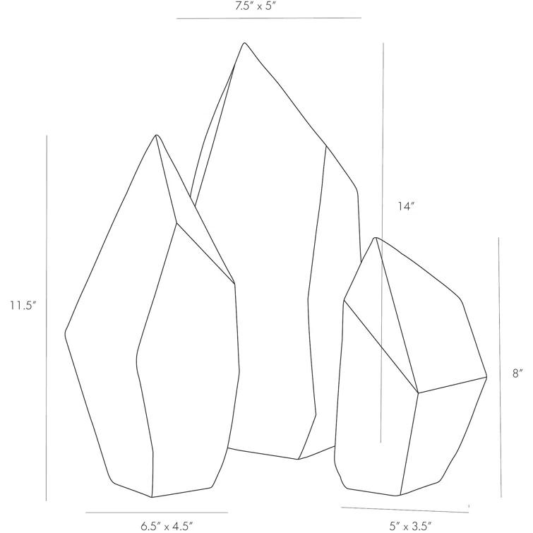 Nerine Sculptures (Set of 3) by Arteriors - White