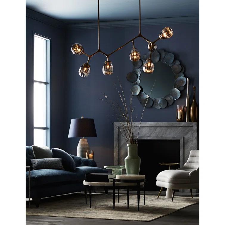 Round Kelsie 14" Metal & Marble Cocktail Table