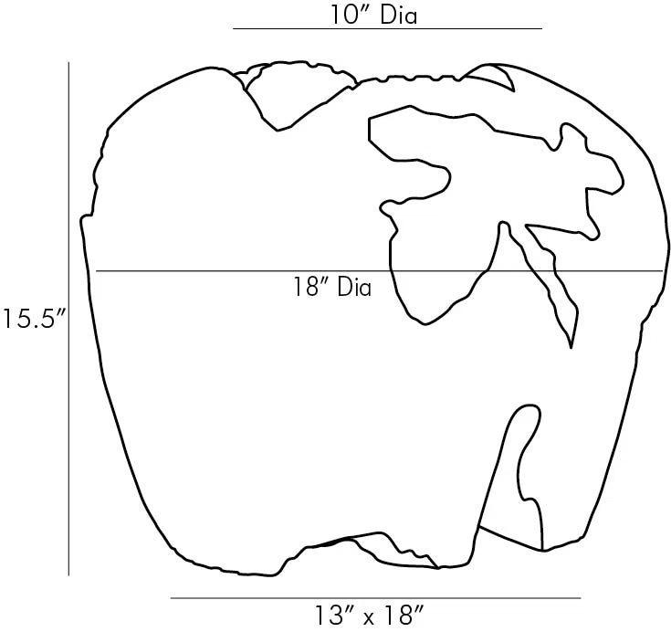 Ebony Teak Root Hand-Carved Ribbed Sculpture Centerpiece