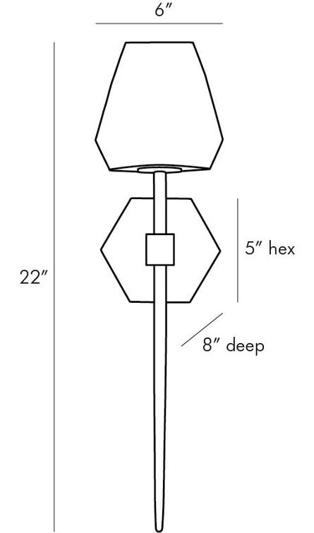 Gemma Dimmable Wallchiere Sconce in Black and Pale Brass