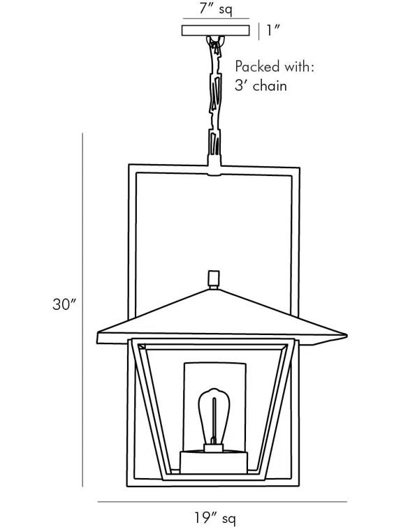 Temple 1 - Light Lantern Square Pendant
