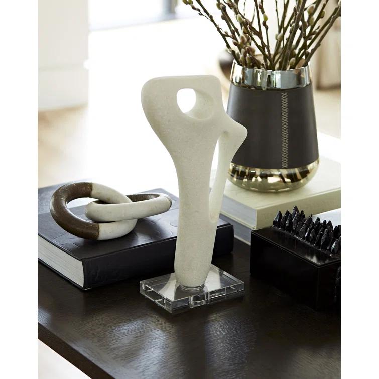 Duncan Graphite Leather & Smoke Glass Hurricane Candle Holder 10"x8"