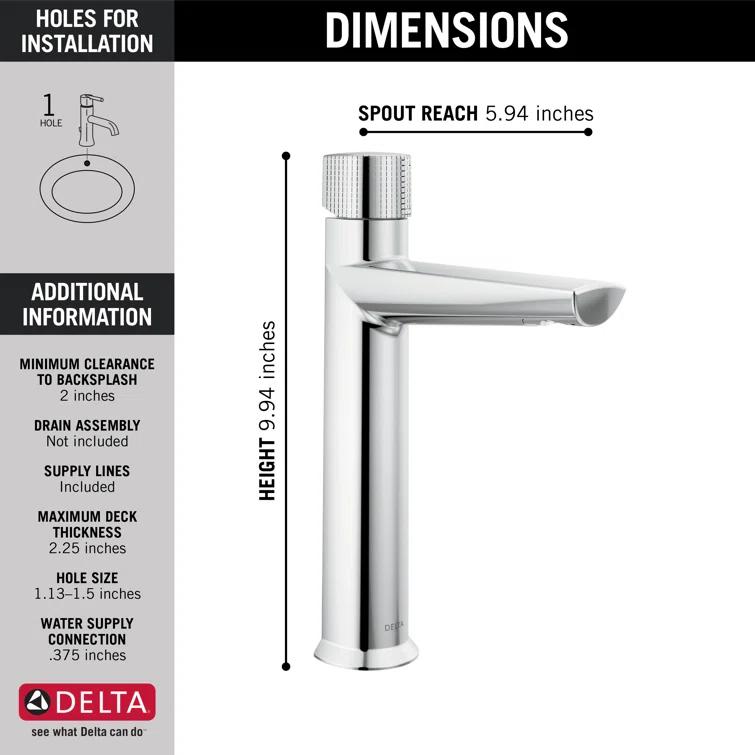 Galeon Single Hole Bathroom Faucet with Drain Assembly