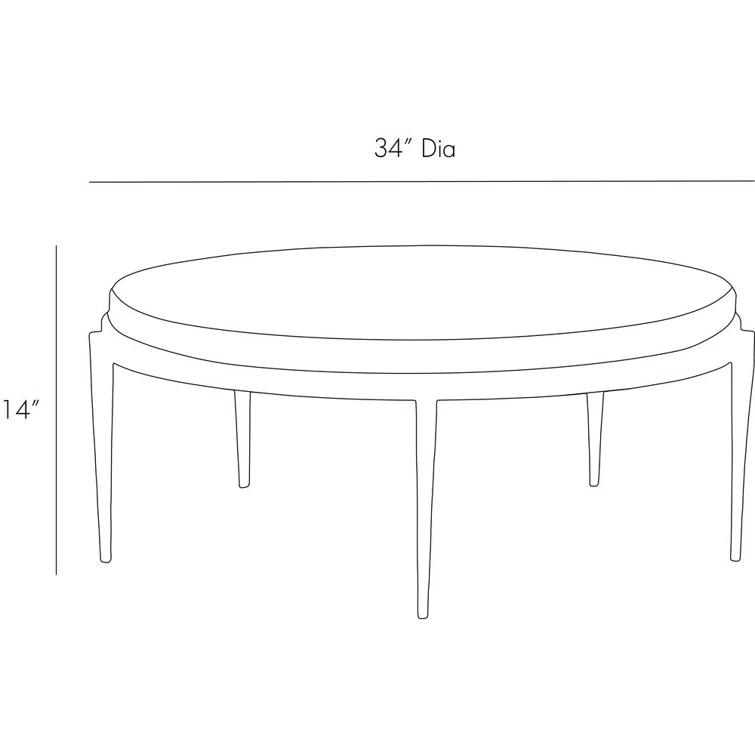 Round Kelsie 14" Metal & Marble Cocktail Table
