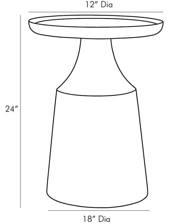 Bell-Shaped Navy Lacquer Round Glass End Table