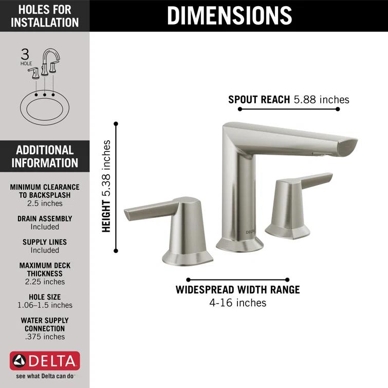 Galeon Widespread Bathroom Faucet with Drain Assembly