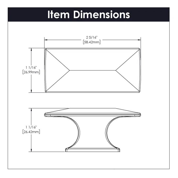 Bungalow 2 5/16" Length Rectangle Knob