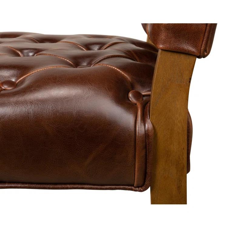 Sarreid Ltd Brady Leather Side Chair (Set of 2)