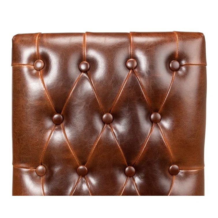 Sarreid Ltd Brady Leather Side Chair (Set of 2)