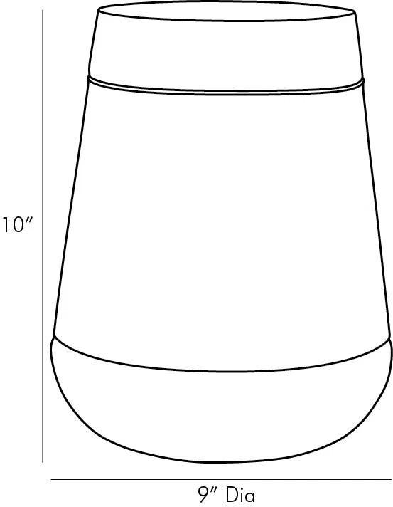 Duncan Graphite Leather & Smoke Glass Hurricane Candle Holder 10"x8"