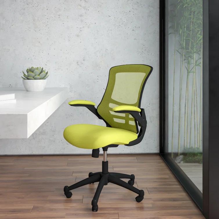 Jayetta Mid-Back Mesh Swivel Ergonomic Office Chair with Flip-Up Arms