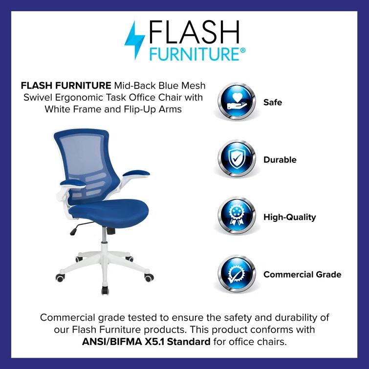 Jayetta Mid-Back Mesh Swivel Ergonomic Office Chair with Flip-Up Arms by Flash Furniture