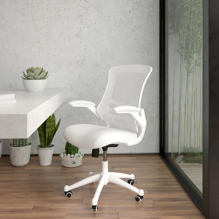 Jayetta Mid-Back Mesh Swivel Ergonomic Office Chair with Flip-Up Arms by Flash Furniture