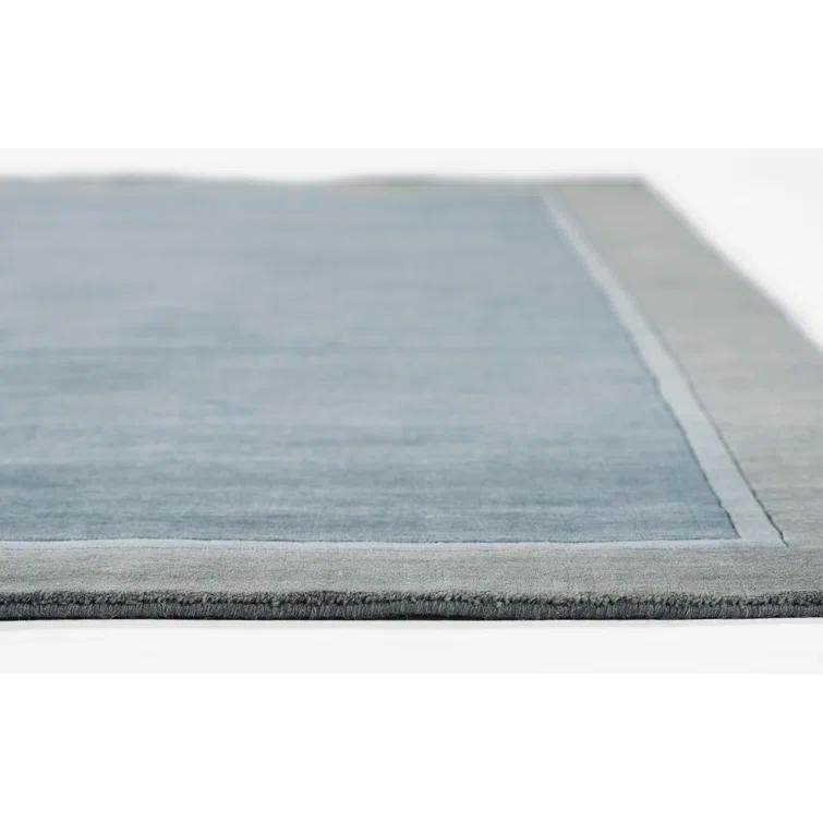 Zaley Handmade Tufted Wool Blue/Gray Area Rug