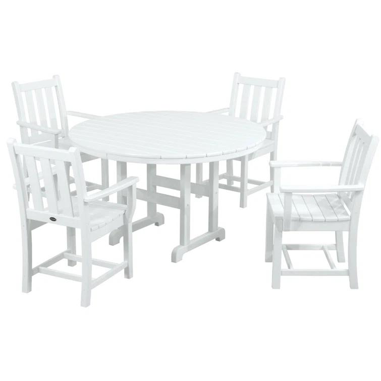 Traditional Garden 5-Piece Round Farmhouse Dining Set