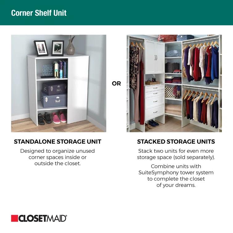 SuiteSymphony 31.75" W Corner Shelf Unit