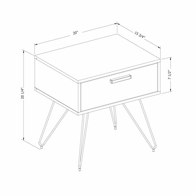 South Shore Slendel Nightstand Pure White