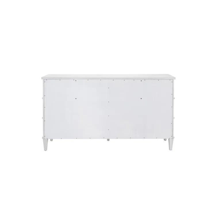 White Farmhouse Double 6-Drawer Dresser