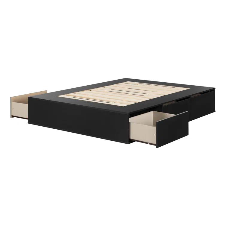 Fusion Queen 6-Drawer Platform Bed Pure Black