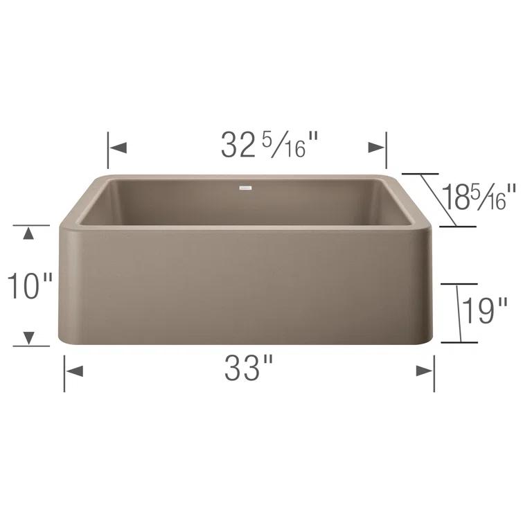 Ikon SILGRANIT 33" L x 19" W Farmhouse Sink