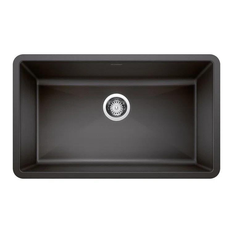 Precis SILGRANIT 32" L X 19" W Super Single Undermount Kitchen SInk