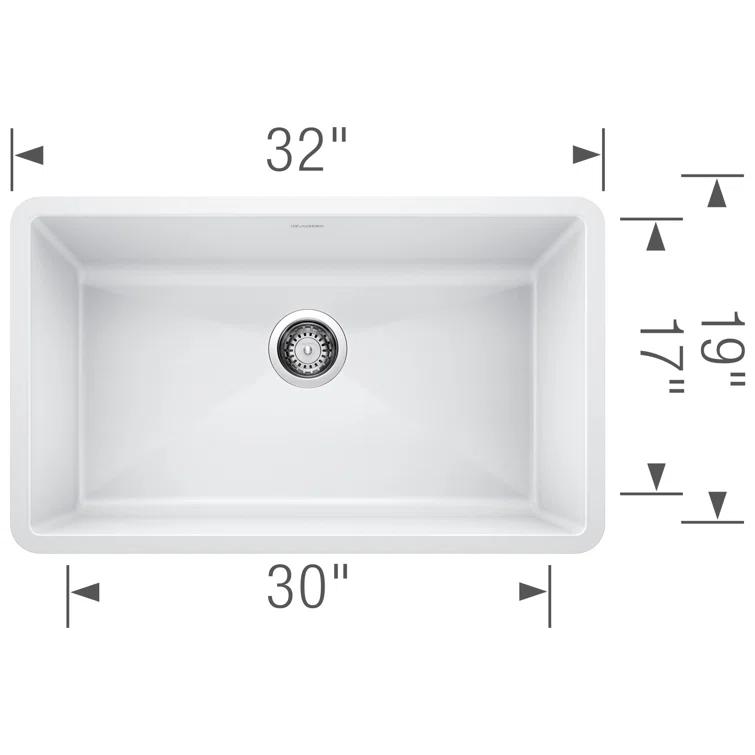 Precis SILGRANIT 32" L X 19" W Super Single Undermount Kitchen SInk