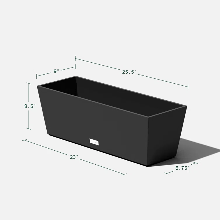 9 in. x 25 in. Black Plastic Window Box