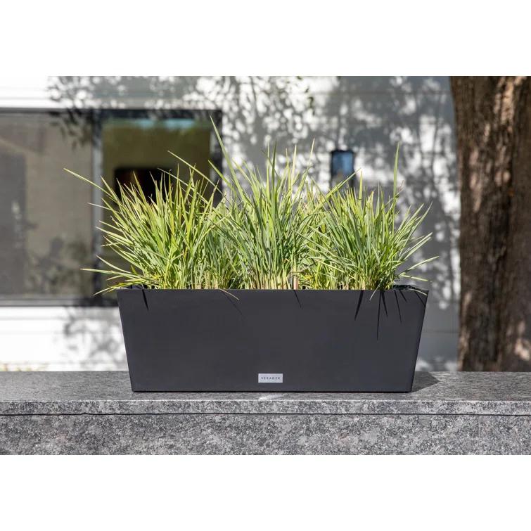 9 in. x 25 in. Black Plastic Window Box