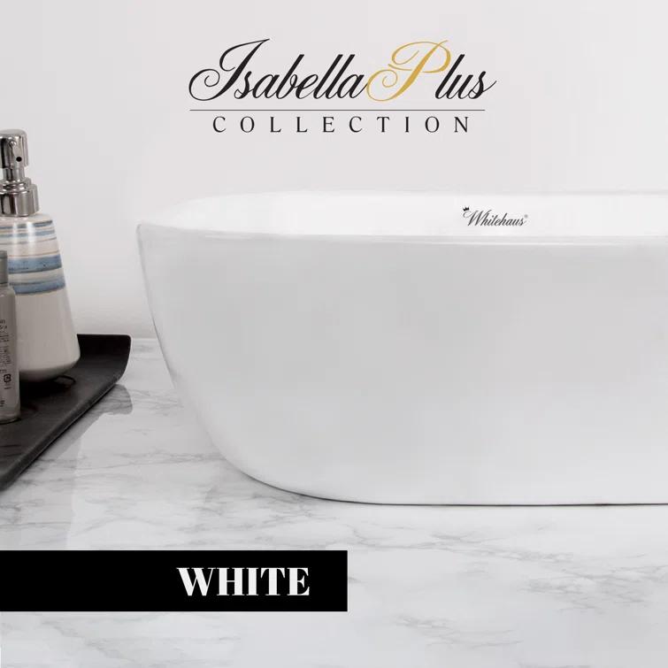 Whitehaus Collection WH71333 Whitehaus Collection Isabella Plus 12.5'' White Vitreous China Rectangular Bathroom Sink
