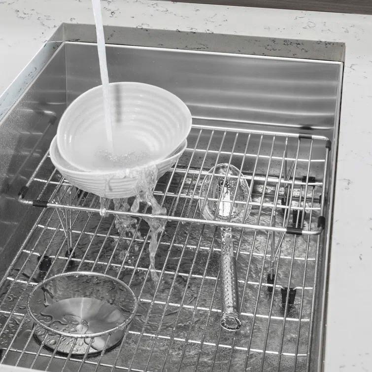 Stainless Steel Elevated Sink Grid for Quatrus Ergon, Cerana 33" and Cuvee 32" Super Single Sinks