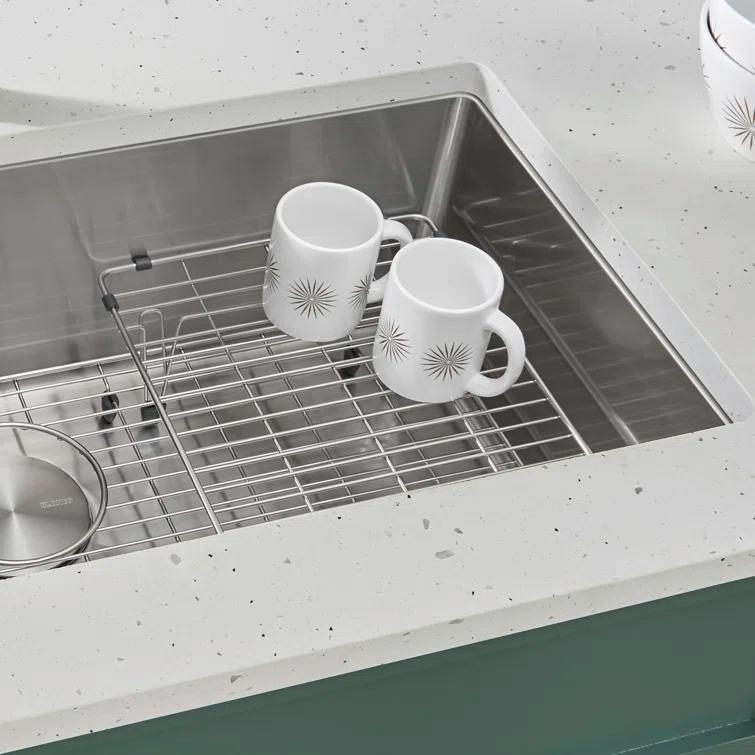 Stainless Steel Elevated Sink Grid for Quatrus Ergon, Cerana 33" and Cuvee 32" Super Single Sinks