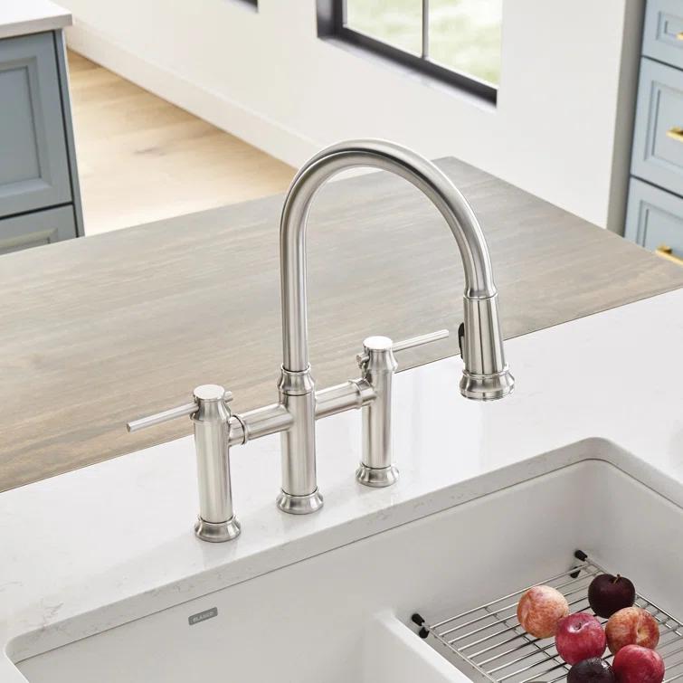 Empressa Pull Down Dual Spray Bridge Faucet