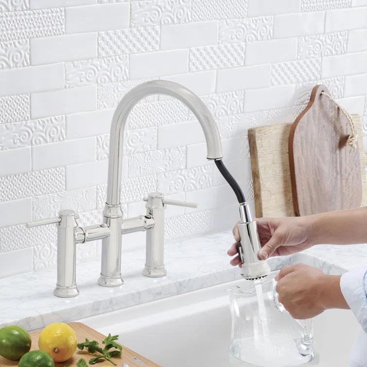 Blanco Empressa Pull-Down Dual-Spray Bridge Faucet 442506