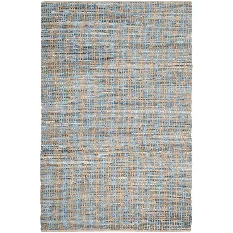 Parkman Hand Woven Jute/Denim/Cotton Rug in Natural/Blue