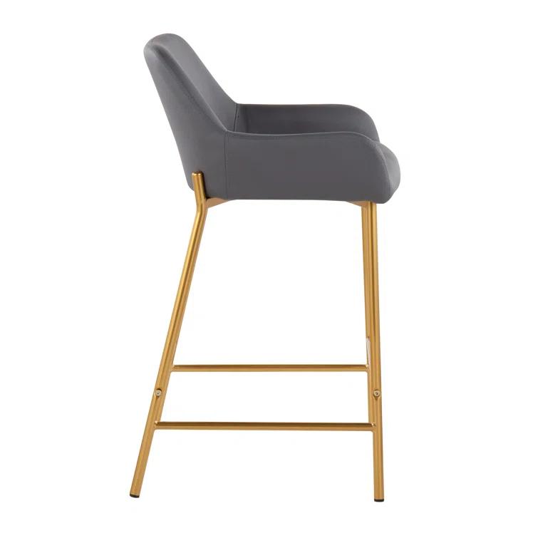 Cassiopeia Fixed-Height Faux Leather Bar & Counter Stool with Metal Legs
