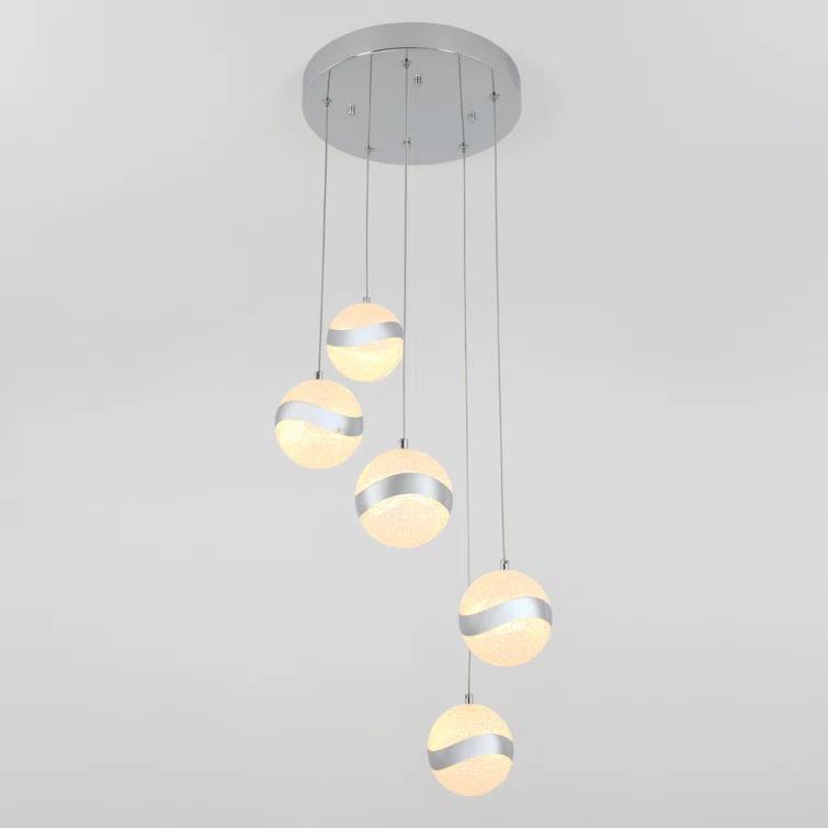 5 - Light Chrome LED Sphere Pendant