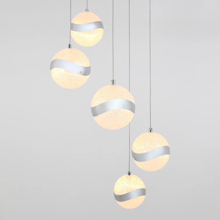 5 - Light Chrome LED Sphere Pendant