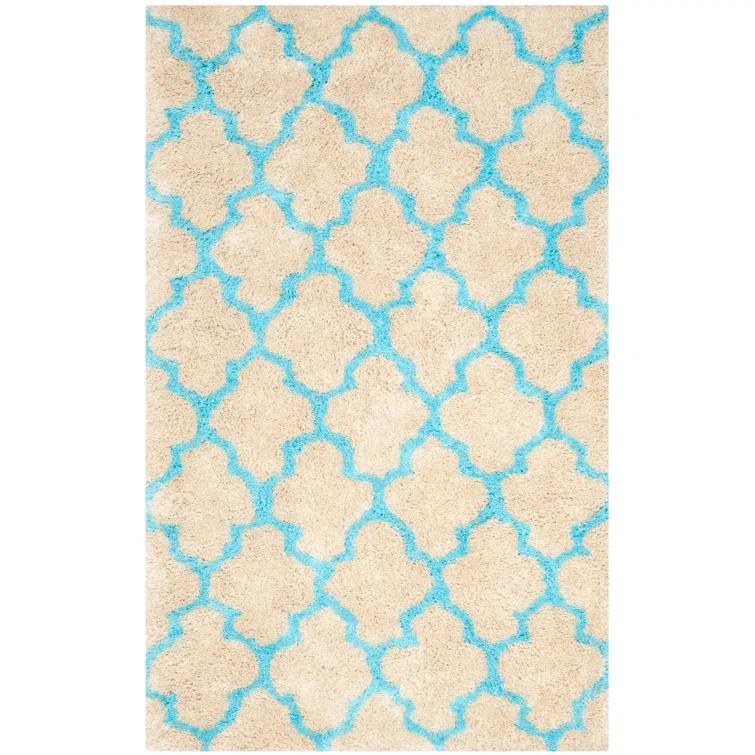 Barcelona Shag Hand Tufted Performance Geometric Rug