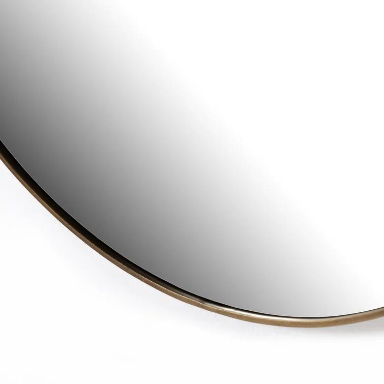 Vina Antique Brass Round Wall Mirror 30"