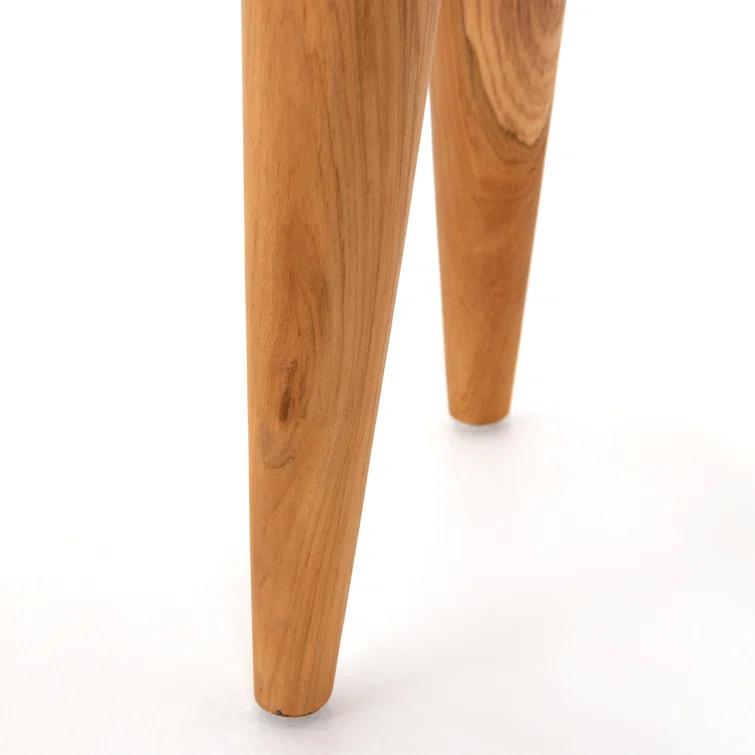 Natural Teak Round Outdoor Side Table, 20" Height