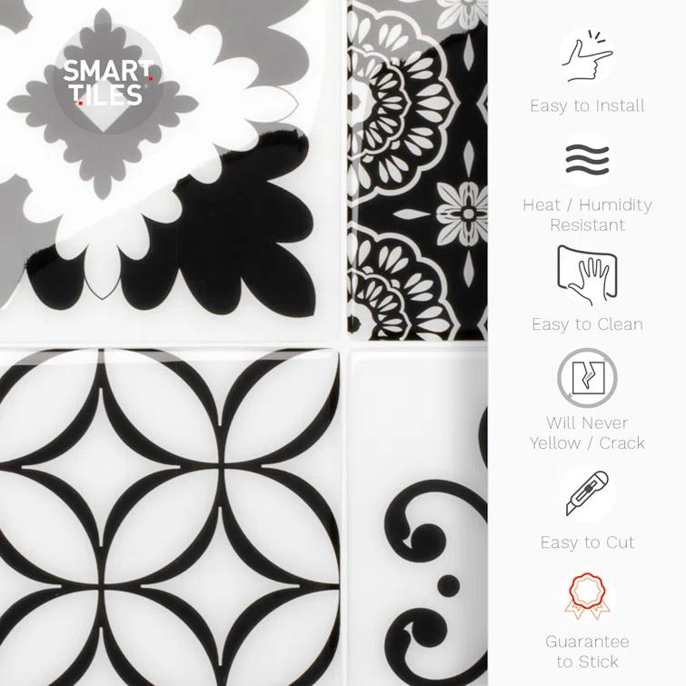 Peel and Stick Gel Backsplash Tile Vintage 9'' x 9''