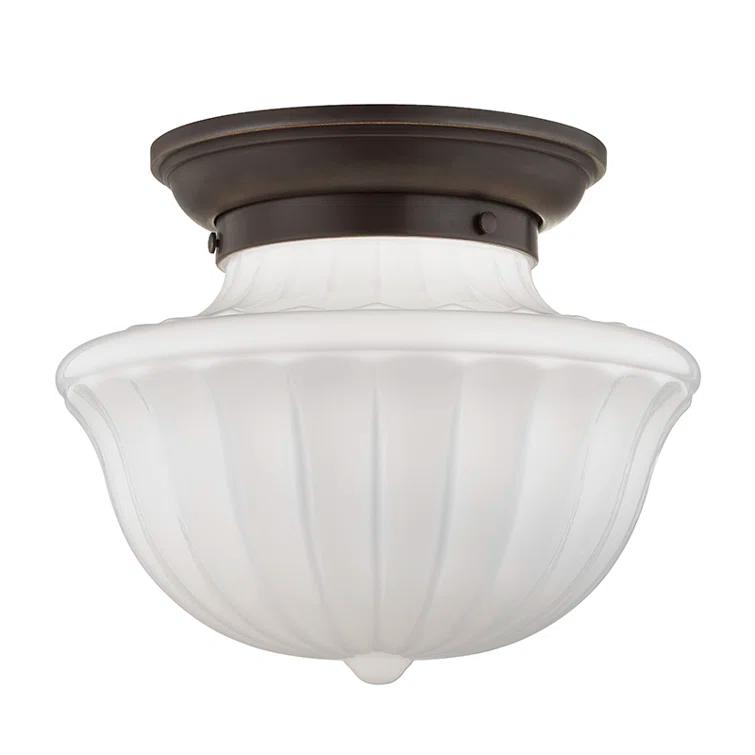 Maisie Single Light Glass Semi Flush Mount