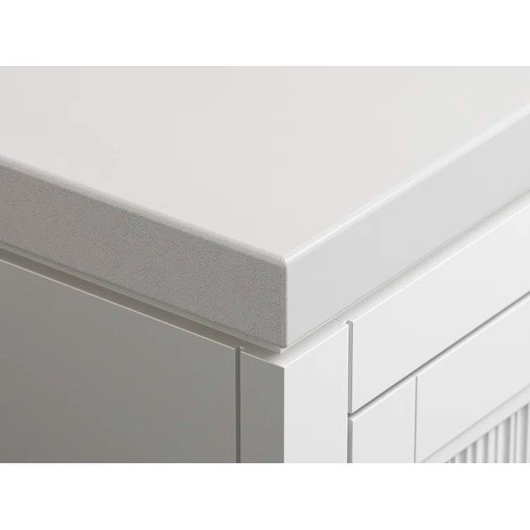 Hearthaven 30'' Free Standing Single Bathroom Vanity Cabinet with Sink and Quartz Top